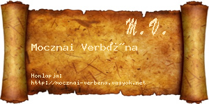 Mocznai Verbéna névjegykártya
